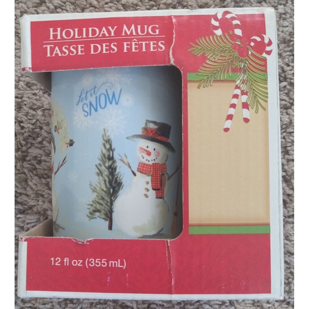 Holiday Mug - Let It Snow - Snowmen, Trees and Snowflake design - 12 fl oz X-Mas - Picture 1 of 5